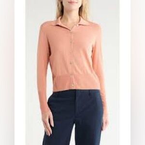 NEW Vince Coral Button-Up knit collared Cardigan small
